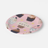 Monogramm Personalisierter Niedlicher Süßkuchen Pappteller (Schrägansicht)