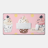 Monogramm Personalisierter Niedlicher Süßkuchen Schreibtischunterlage (Tastatur & Maus)