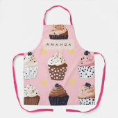 Monogramm Personalisierter Niedlicher Süßkuchen Schürze (Vorderseite)