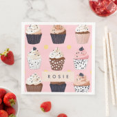 Monogramm Personalisierter Niedlicher Süßkuchen Serviette (Beispiel)