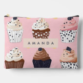 Monogramm Personalisierter Niedlicher Süßkuchen Zubehörtasche (Vorderseite)