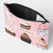 Monogramm Personalisierter Niedlicher Süßkuchen Zubehörtasche (Offen)