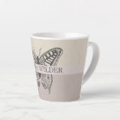 Monogramm personalisierter Schmetterlingsname Milchtasse (Rechte Ecke)