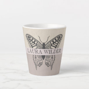 Monogramm personalisierter Schmetterlingsname Milchtasse