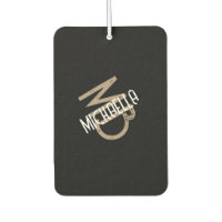 Monogramm personalisierter Schwarz-weiß-beigefarbe