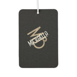 Monogramm personalisierter Schwarz-weiß-beigefarbe Autolufterfrischer