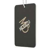 Monogramm personalisierter Schwarz-weiß-beigefarbe Autolufterfrischer (Links)