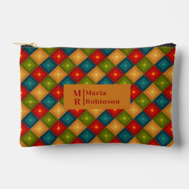 Monogramm personalisiertes Anfangsnamenquadrat Zubehörtasche
