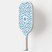 Monogramm Personalisiertes blaues Herz Pickleball Schläger (Links)