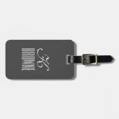 Monogramm | Personalisiertes Braun - und Weißdesig Gepäckanhänger (Vorderseite horizontal)