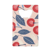 Monogramm-Personalisiertes Cherry-Leaf-Muster Geldbeutel Flaschenöffner (Rückseite)