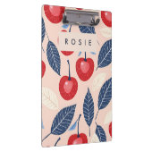 Monogramm-Personalisiertes Cherry-Leaf-Muster Klemmbrett (Rechts)