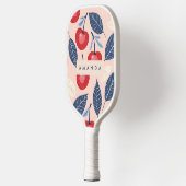 Monogramm-Personalisiertes Cherry-Leaf-Muster Pickleball Schläger (Links)