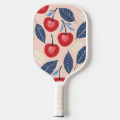 Monogramm-Personalisiertes Cherry-Leaf-Muster Pickleball Schläger (Rückseite)