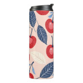 Monogramm-Personalisiertes Cherry-Leaf-Muster Thermosbecher (Nach links gedreht)