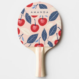 Monogramm-Personalisiertes Cherry-Leaf-Muster Tischtennis Schläger