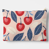 Monogramm-Personalisiertes Cherry-Leaf-Muster Zubehörtasche (Rückseite)