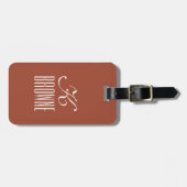Monogramm | Personalisiertes Design in hellbraun | Gepäckanhänger (Vorderseite horizontal)