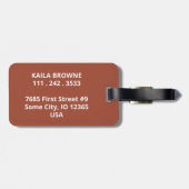 Monogramm | Personalisiertes Design in hellbraun | Gepäckanhänger (Rückseite horizontal)