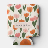 Monogramm Personalisiertes Niedliches Federmuster Dosenkühler (Rückseite)