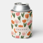 Monogramm Personalisiertes Niedliches Federmuster Dosenkühler (Kanne Rückseite)