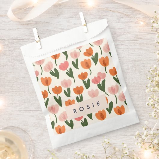 Monogramm Personalisiertes Niedliches Federmuster Geschenktütchen (Ausgeschnitten)