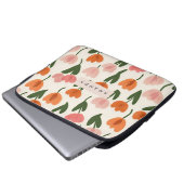 Monogramm Personalisiertes Niedliches Federmuster Laptopschutzhülle (Vorne Knopf)