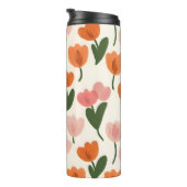 Monogramm Personalisiertes Niedliches Federmuster Thermosbecher (Nach rechts gedreht)