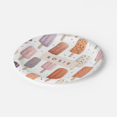 Monogramm Personalisiertes Niedliches Popsitätsmus Pappteller (Schrägansicht)