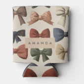 Monogramm Personalisiertes Retro-Vintages Muster Dosenkühler (Vorderseite)