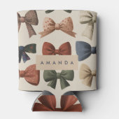 Monogramm Personalisiertes Retro-Vintages Muster Dosenkühler (Rückseite)