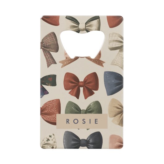 Monogramm Personalisiertes Retro-Vintages Muster Geldbeutel Flaschenöffner (Vorderseite)