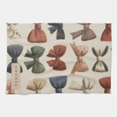 Monogramm Personalisiertes Retro-Vintages Muster Geschirrtuch (Horizontal)