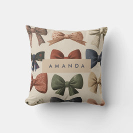 Monogramm Personalisiertes Retro-Vintages Muster Kissen