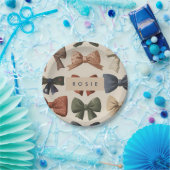 Monogramm Personalisiertes Retro-Vintages Muster Pappteller (Party)