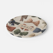 Monogramm Personalisiertes Retro-Vintages Muster Pappteller (Schrägansicht)