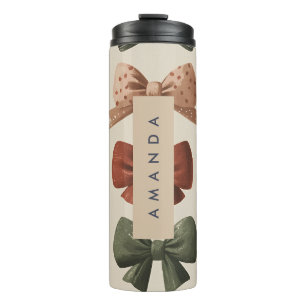 Monogramm Personalisiertes Retro-Vintages Muster Thermosbecher