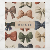 Monogramm Personalisiertes Retro-Vintages Muster Weinetikett (Einzelnes Label)