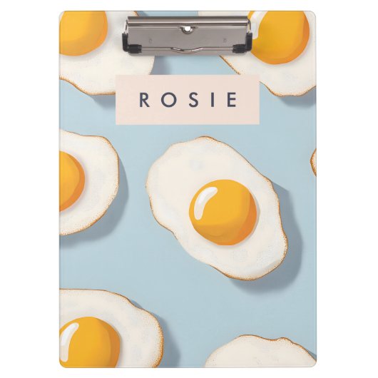 Monogramm Personalisiertes schräges Ei-Muster Klemmbrett (Vorderseite)