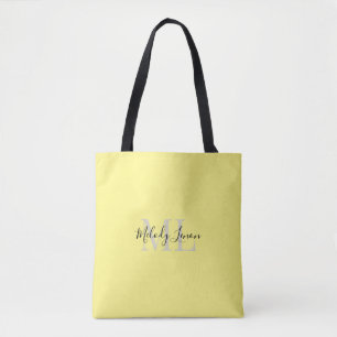 Monogramm   Personalisiertes Schwarz-Gelb-Design   Tasche