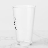 Monogramm Personalisiertes Schwarzes Skript trinke Glas (Links)