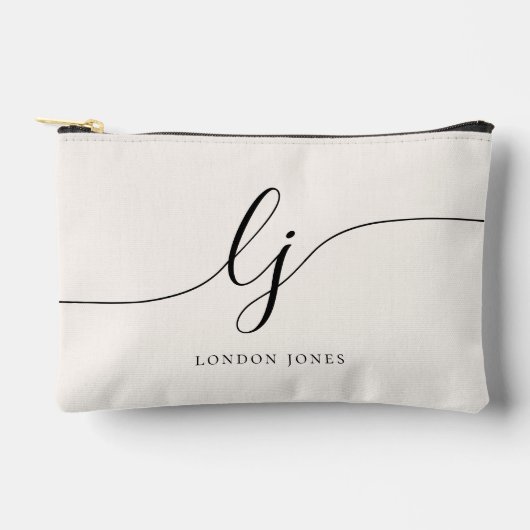 Monogramm Personalisiertes Skript Anfangsname Kari Zubehörtasche (Vorderseite)