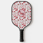 Monogramm Personalisiertes Wasserfarbkreuz Blossom Pickleball Schläger (Vorderseite)