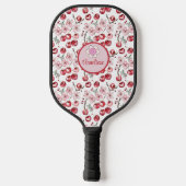 Monogramm Personalisiertes Wasserfarbkreuz Blossom Pickleball Schläger (Rückseite)