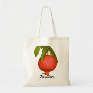 Monogramm Persönlicher Chic Botanisches Rotes Gran Tragetasche