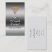 Monogramm, persönlicher Käufer, Metallischeffekt Visitenkarte (Vorne/Hinten)