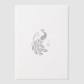 Monogramm-Pfau  Pergament Einladungen (Vorderseite)