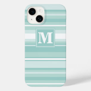 Monogramm Pfefferminzstreifen Case-Mate iPhone 14 Hülle