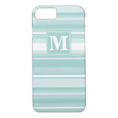 Monogramm Pfefferminzstreifen Case-Mate iPhone Hülle (Rückseite)