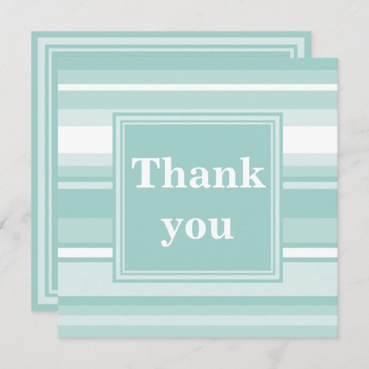 Monogramm Pfefferminzstreifen Dankeskarte (Vorne/Hinten)
